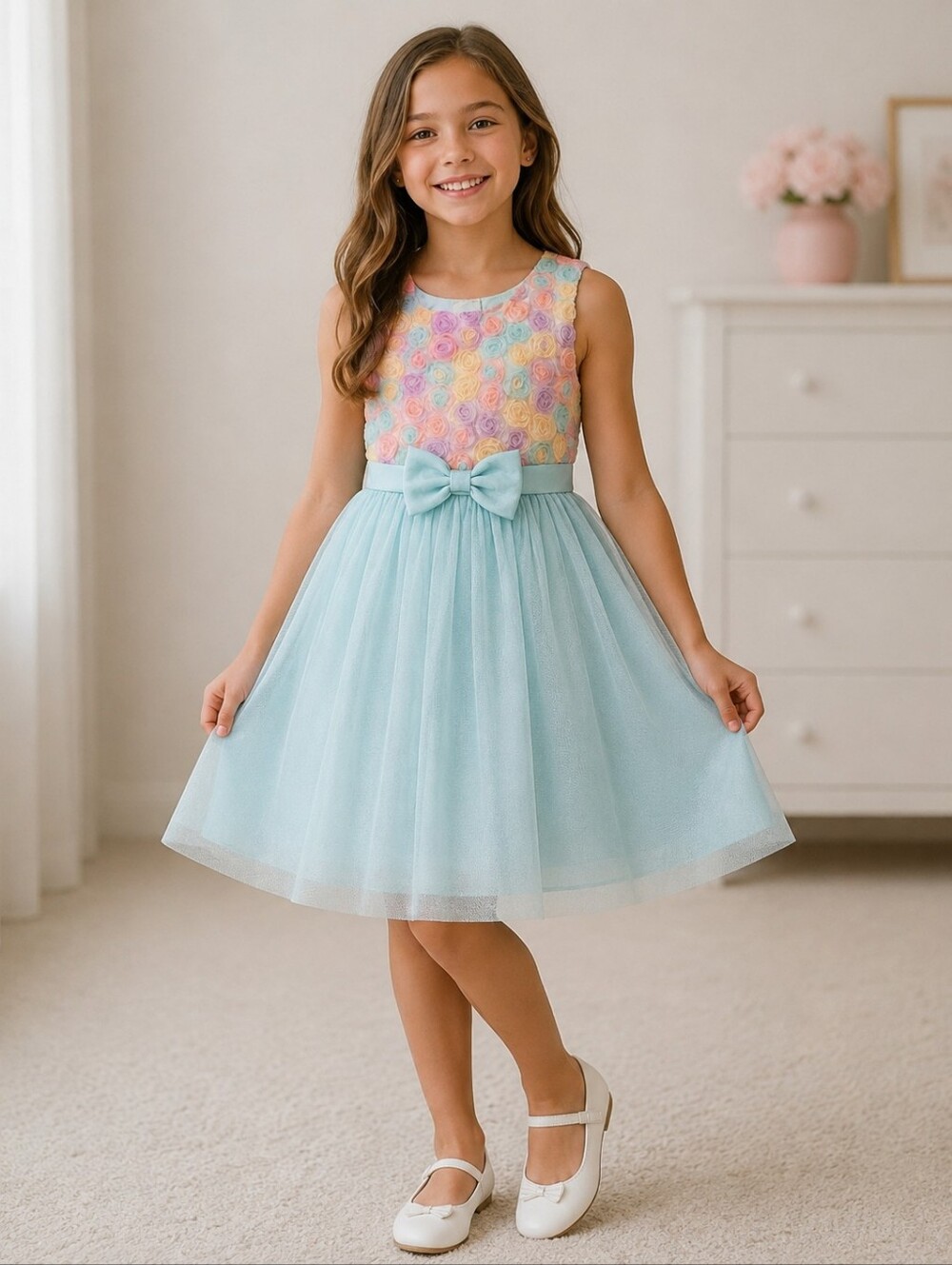 2/$50 Jona Michelle Girls Floral Tulle Party Dress – Size 8 NWT